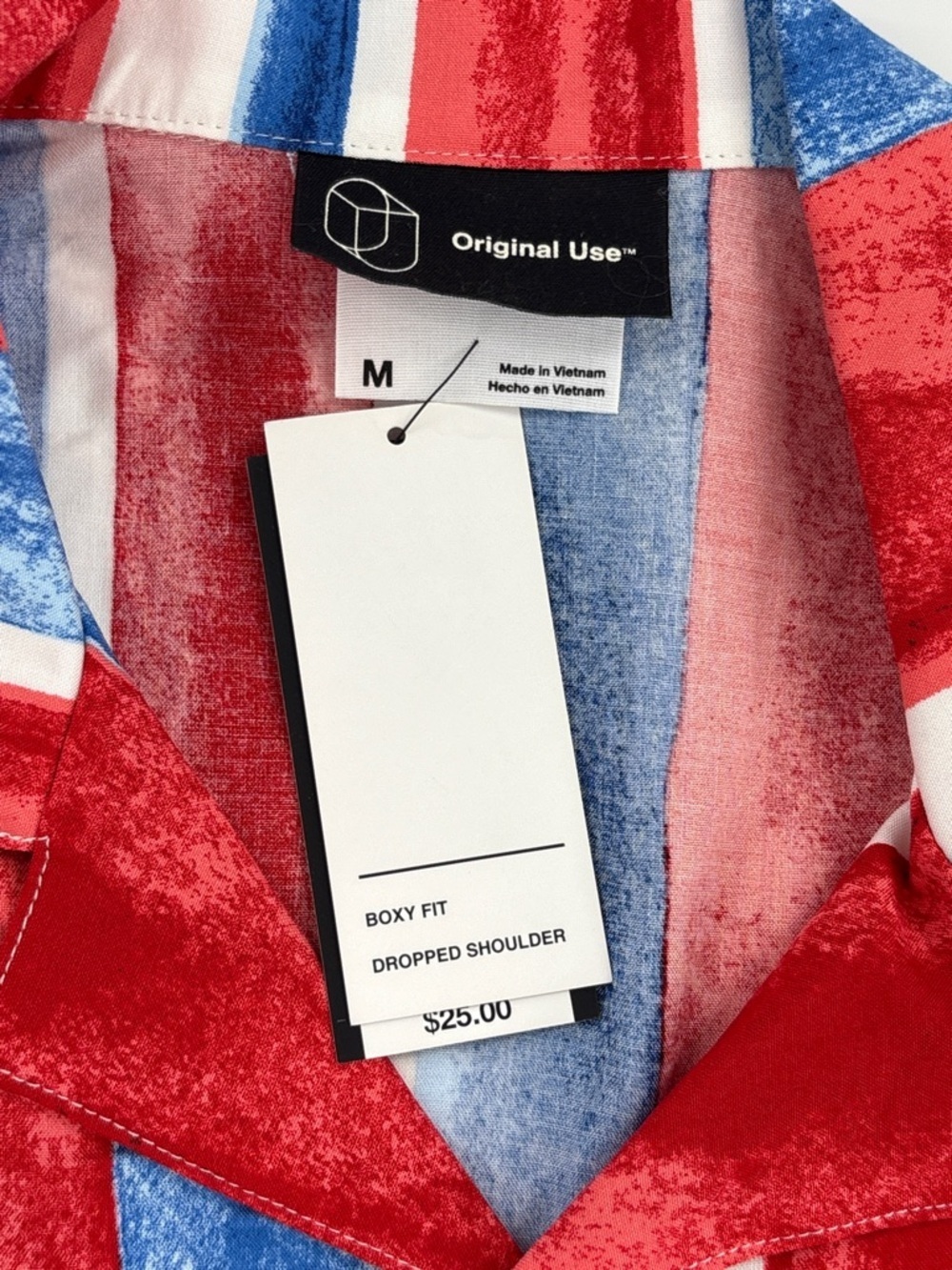 Original Use Red, Blue & White Striped Boxy Memorial Day Shirt - Picture 3 of 7
